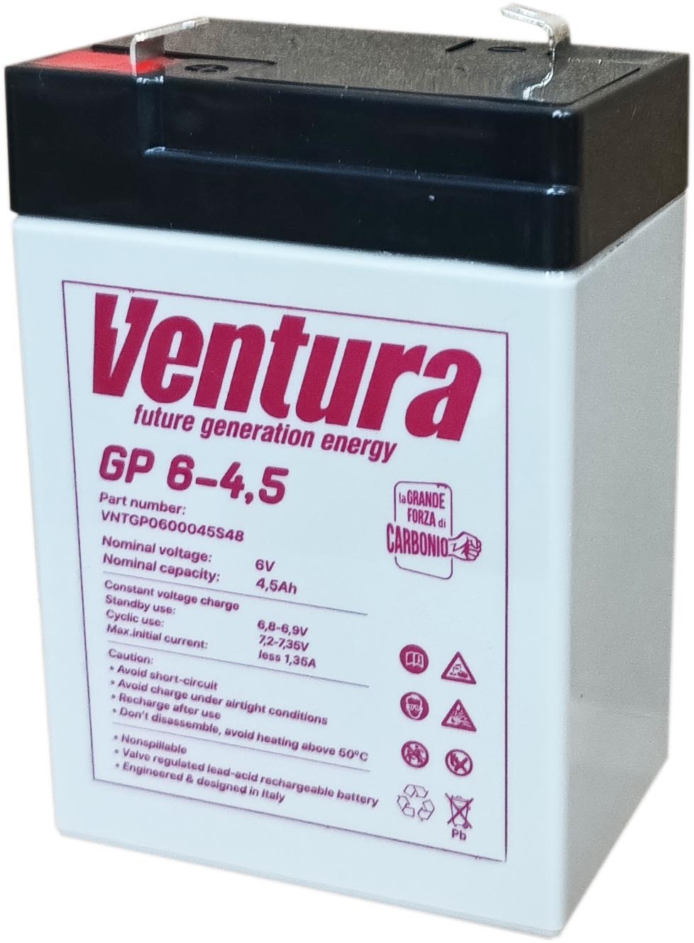 Промисловий акумулятор VENTURA AGM 6B 4,5 A*h